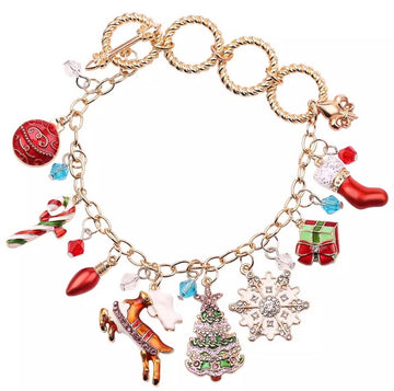 1pc, Christmas Bracelet Charm Bracelet in gold